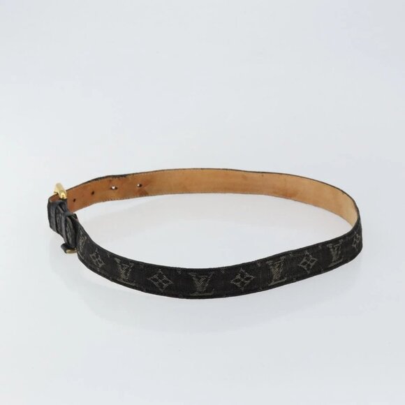 LOUIS VUITTON Monogram Denim Ceinture Belt 41.3"" Black M6972W LV Auth bs29692 - Picture 3 of 14